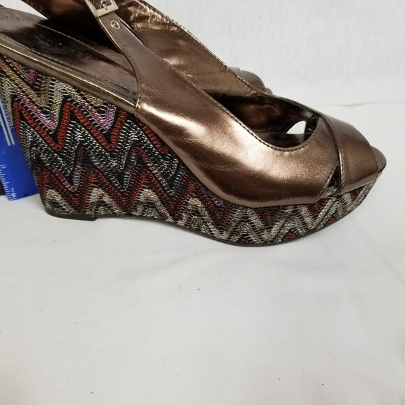 STYLE & CO 5" Wedge 1" Platform Heels Brown Size 9M ~ 4366 - Picture 4 of 11
